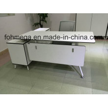 L Shape White Melamine Executive Desk Office Furniture (FOH-SM1716)